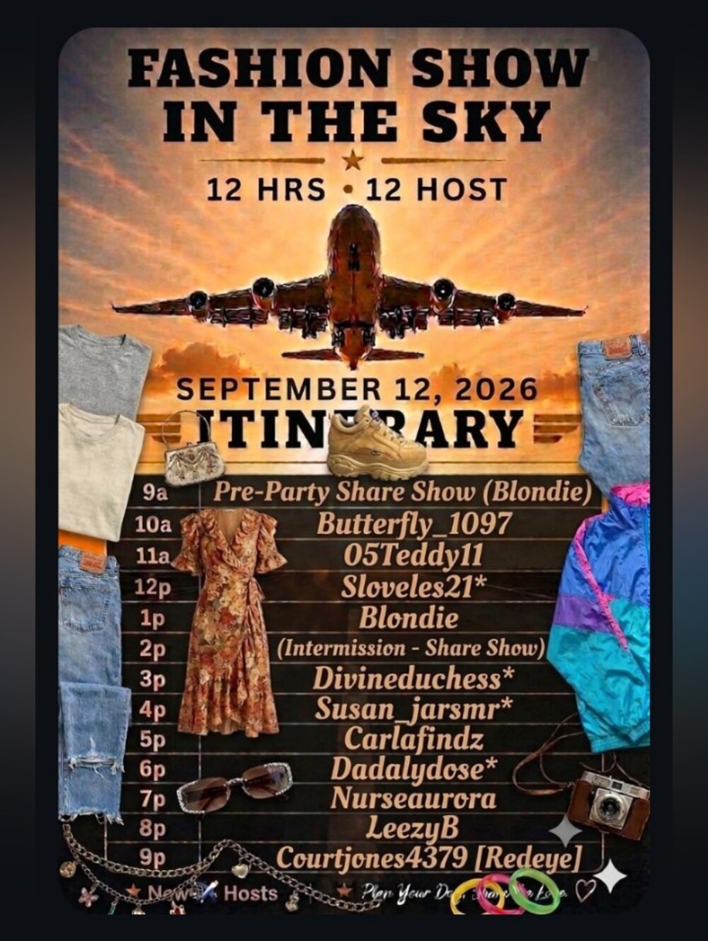 Fashion Show In The Sky! Sat. 9/12 10 AM EST - Vintage & Y2K